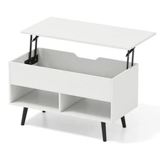 31.5" Lift Top CoffeeTable ModernTable W/ Hidden Compartment Wood Legs For Home
