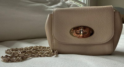 Mulberry Mini Lily Crumpet Pebbled Leather Crossbody on Chain (Authentic)