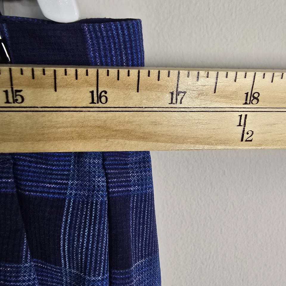 Tommy Bahama Hombres Talla 32 Azul Cuadros Plano Frontal Cremallera Lateral Bolsillo Pantalones Cortos de Verano Foto 4 de 4