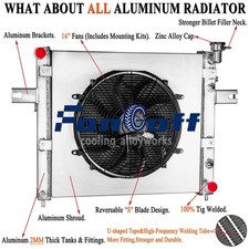 For 99-2000 Jeep Grand Cherokee 4.7l V8 At 3 Rows Aluminum Radiator Shroud Fan.
