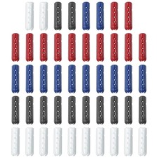 48Pcs 23mm Open Mouth Shoelace Tips Caps, Red/Blue/White/Dark Gray
