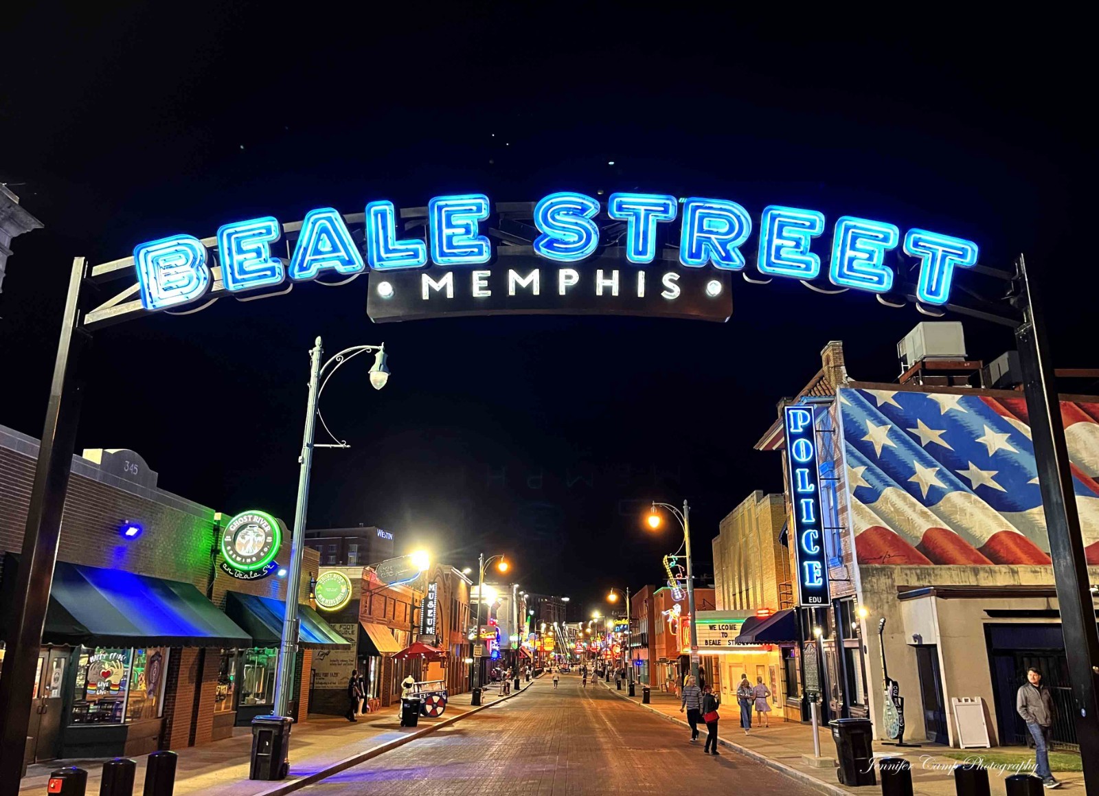 Memphis Beale Street Neon Sign Night Photography Travel Americana Print