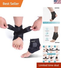 Adjustable Breathable Neoprene Ankle Support Brace for Sports  Recovery 1 Pack