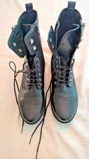 NW/OT Womens Marc Fisher MfLanie Combat Boots S8, Black