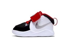 Nike Team Hustle D 9 Auto Mid top Basketball Shoes Black White Infant CK0617-001