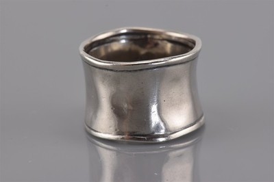 Shablool Didae Sterling Silver 14mm Wavy Wide Cigar Band Cuff Ring 925 Sz: 7