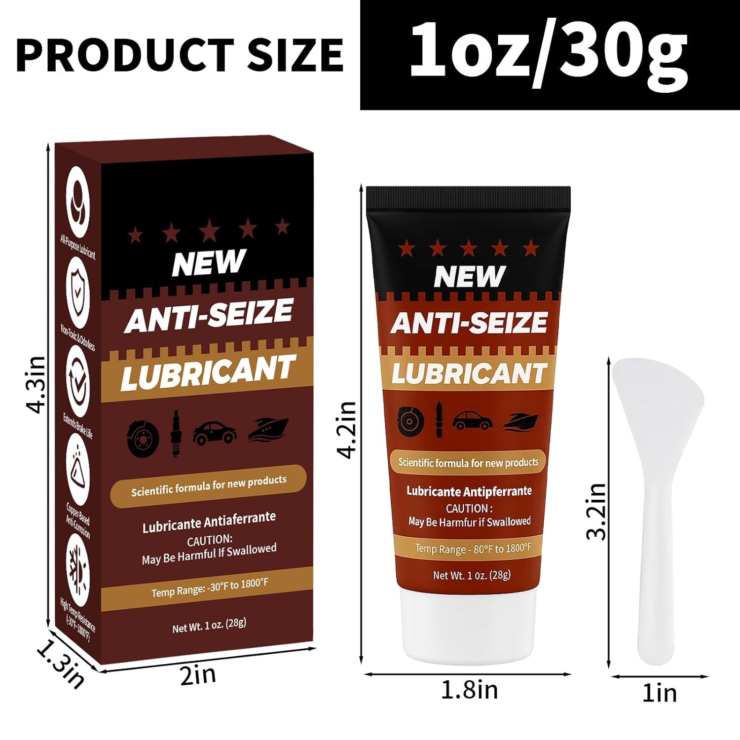 Copper Anti-Seize Brake Caliper Grease & Thread Lubricant - High Temp Copper Ant