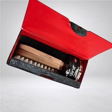 Vintage Kiwi Shoe Shine Compact Case Near Complete Kit Polish Brushes