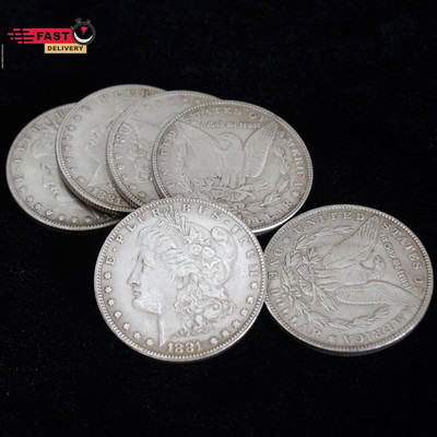 6 Pcs Morgan Dollar (3.8Cm Dia) Magic Set Can Be Attracted by Magnets Magic Prop
