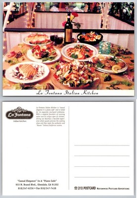 Continental La Fontana Italian Kitchen Glendale CA Postcard