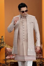 3 Pc Mens Designer Wedding Bollywood Traditional Indo Western Dress From India