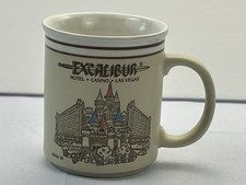 Vintage 1990 Excalibur Hotel Casino Las Vegas Coffee Mug Cup Knight Castle USA
