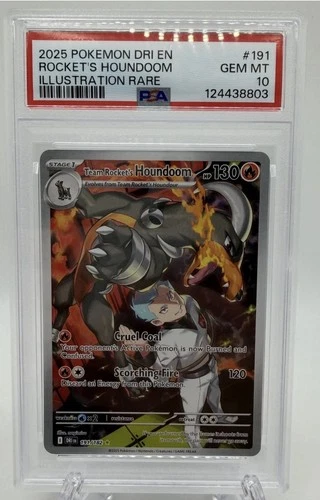 2025 POKEMON DRI EN-DESTINED RIVALS #191 TEAM ROCKET'S HOUNDOOM PSA 10