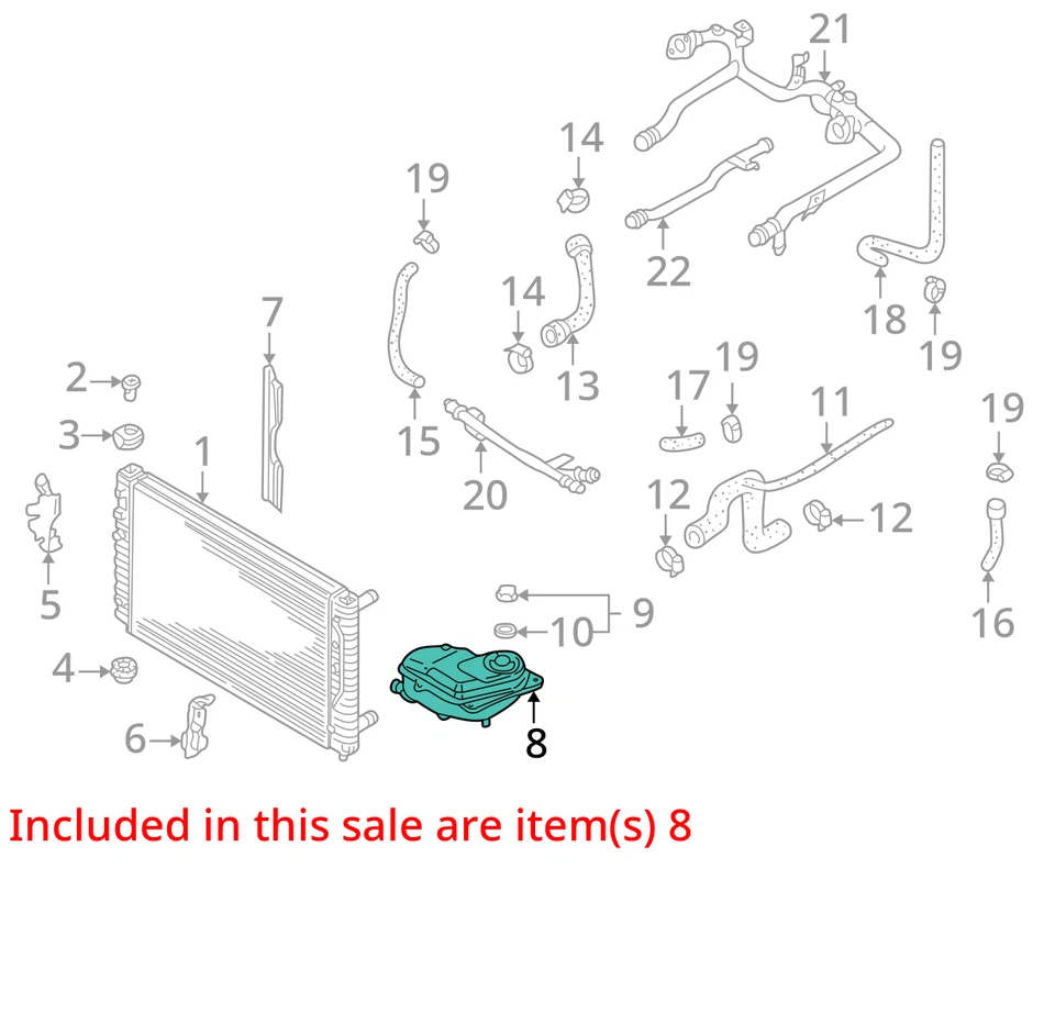 Botella tanque expansión desbordamiento refrigerante radiador Audi A4 2000-2002 ULKQC Foto 3 de 4