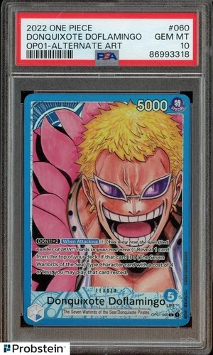 2022 One Piece OP01 #060 Donquixote Doflamingo Alternate Art PSA 10 GEM MINT