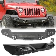 Powder-coated Finish Front Bumperrear Bumper Set For 07-18 Jeep Wrangler Jk