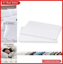 600 Thread Count 100 Percent Cotton Pillowcases Set of 2 Queen Size White