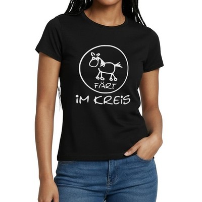 Spreadshirt Pferd  ''Färt im Kreis'' Women Frauen Fun Witziges T-Shirt Gr. S-XXL