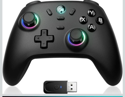 ECHTPower Wireless PC Gaming Controller - Hall Effect Joystick, 2.4G & Wired 10