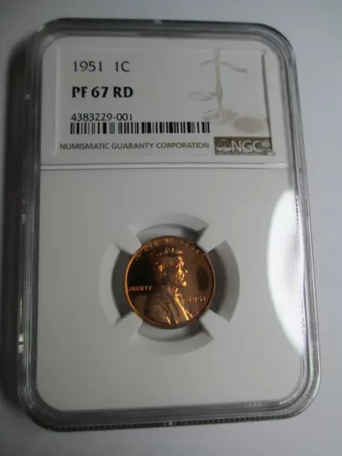 1951 PROOF LINCOLN WHEAT CENT - Copper Penny - NGC PF 67 RD - BEAUTIFUL RED COIN