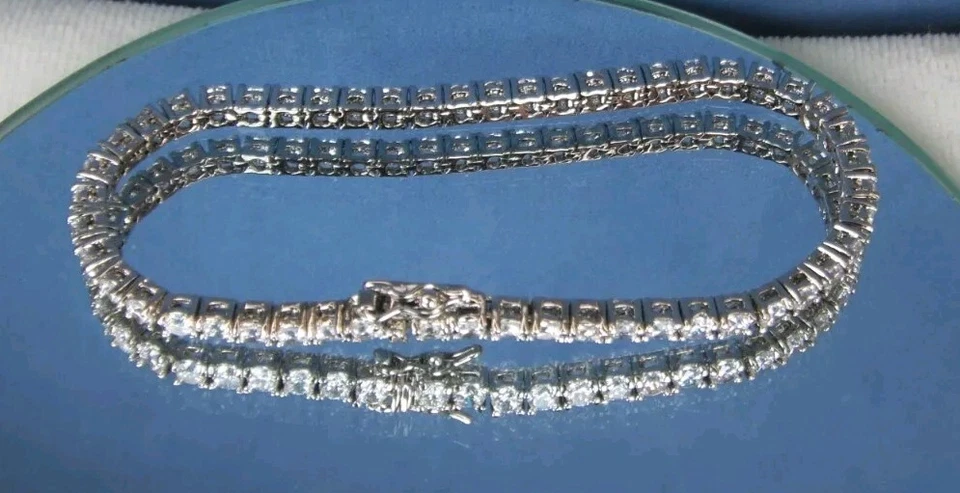 Brazalete tenis Gold Coast enchapado en platino cristal transparente Foto 2 de 4