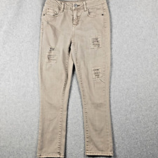 Vanilla Star Pants Kids Girls Sz 1 Gray Denim Mid Rise Crop Distressed Casual