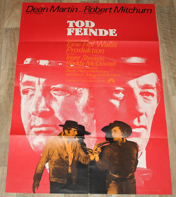 TODFEINDE Org. Plakat A1 -1968- Dean Martin, Robert Mitchum, Inger Stevens