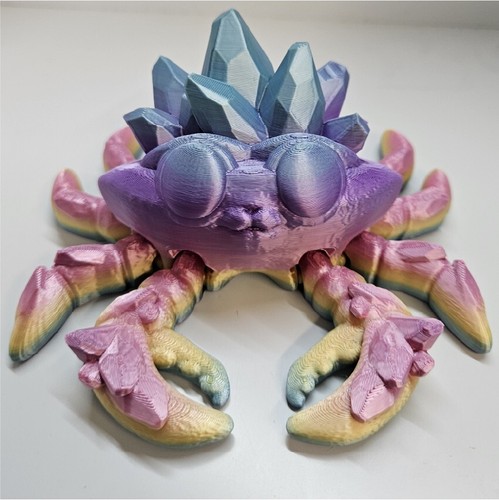 N3D32 3d Printed Large Crystal Crab Figures Fidget Toy Anxiety Relief Stress - Foto 1 di 6