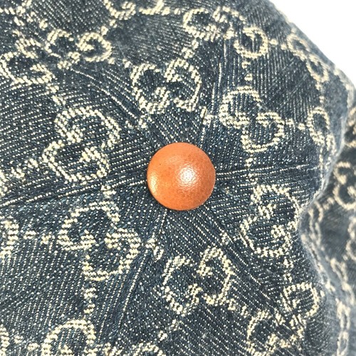 GUCCI 656206 Denim GG logo hat cap baseball cap GGCanvas Navy/Brown - Picture 6 of 14