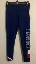 Tommy Hilfiger Sport Leggings Logo On Pant Leg Blue Size Small
