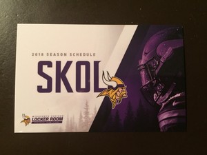 Details About Minnesota Vikings 2018 Nfl Pocket Schedule Vikings Locker Room