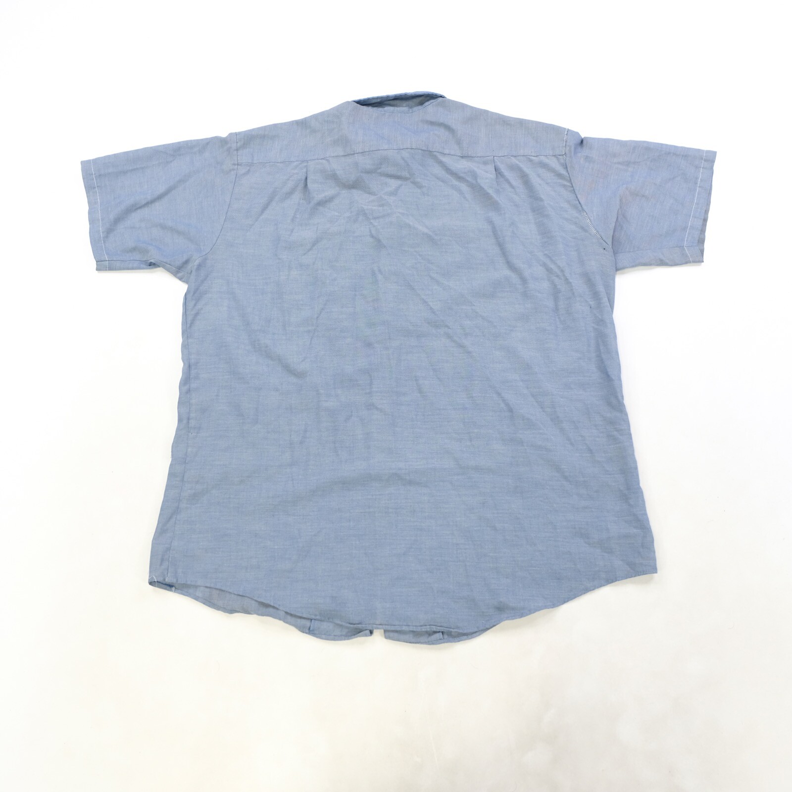 Rare Vintage BIG MAC Button Front Collared Short Sleeve Casual Shirt 80s Blue image 6