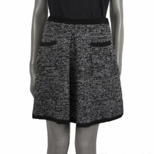 59551-1 auth THOM BROWNE black  gray wool  cashmere KNIT Skirt 3 M
