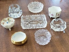 Vintage Salt Cellar Dip Lot German Nippon Cut Pressed