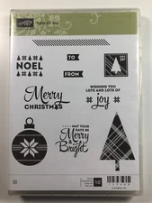 Stampin' Up! LOTS OF JOY Rubber/Cling Holiday Stamp Set - Brand New