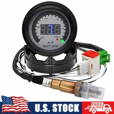 2" 52mm LED Digital Air Fuel Ratio Gauge With Narrowband O2 Oxygen Sensor 