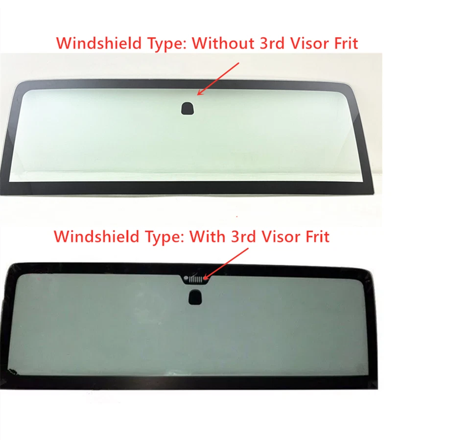 Fit 07-17 Jeep Wrangler 18 JK Front Windshield Window Glass w/o 3rd Visor Frit - Imagem 4 de 4
