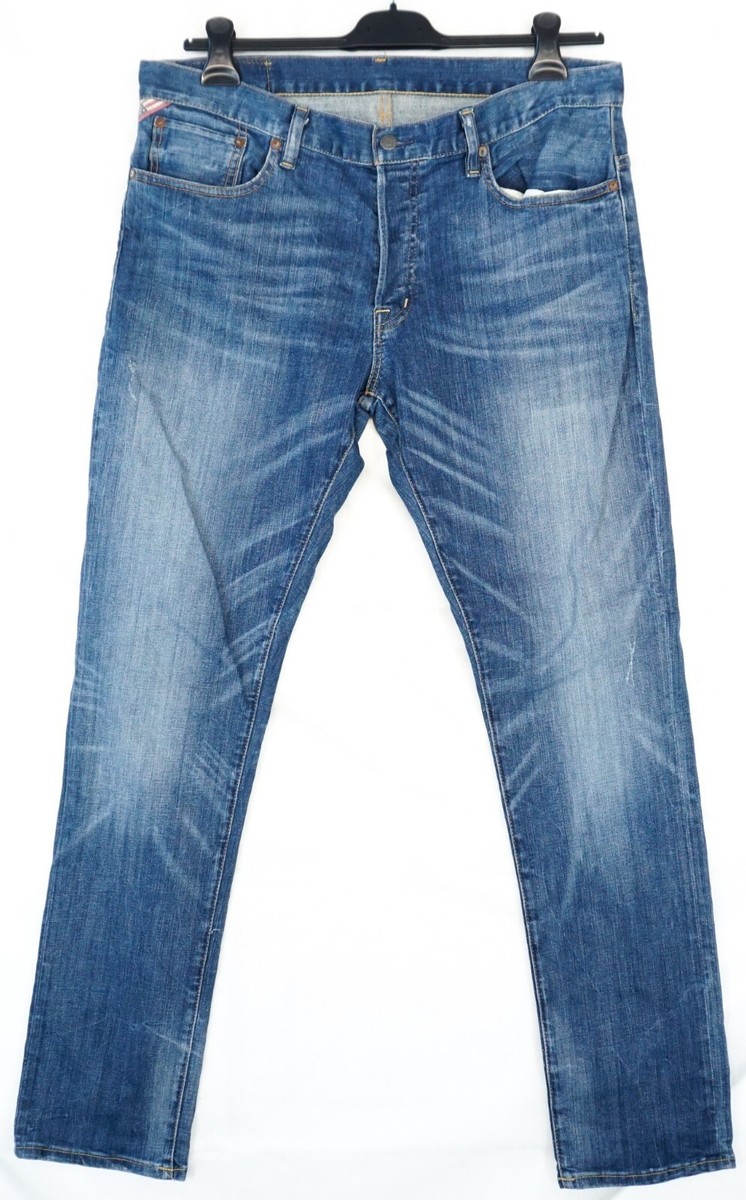 新品 DENIM & SUPPLY スリムフィットデニム W32×L32 Denim & Supply Ralph Lauren Dropped Skinny Slim Fit Blue Denim