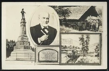 CA Coloma MULTI-VIEW RPPC c.1930 JAMES MARSHALL'S CABIN Sutters Mill & Monument