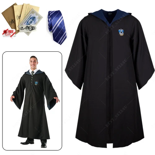 Harry Potter Gryffindor Ravenclaw Slytherin Hufflepuff Robe Cloak Tie Costume ++ - Picture 11 of 20