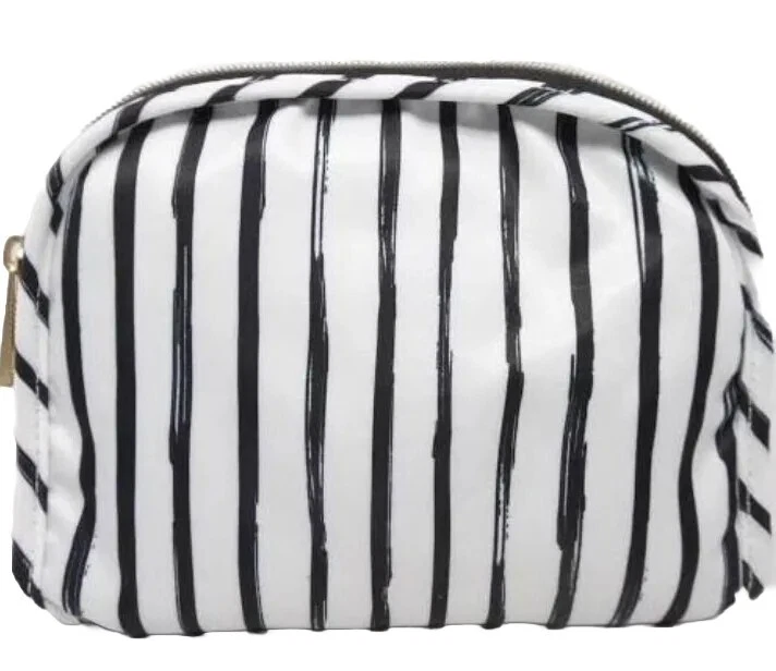 Bolsa organizadora de maquillaje Sonia Kashuk conjunto de 3 piezas bolsa cosmética con cremallera estuche para lápices rayas Foto 4 de 4