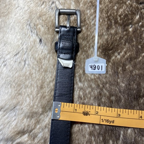 Target Belt Kids M Black Leather Silver Square Buckle - Picture 11 of 12