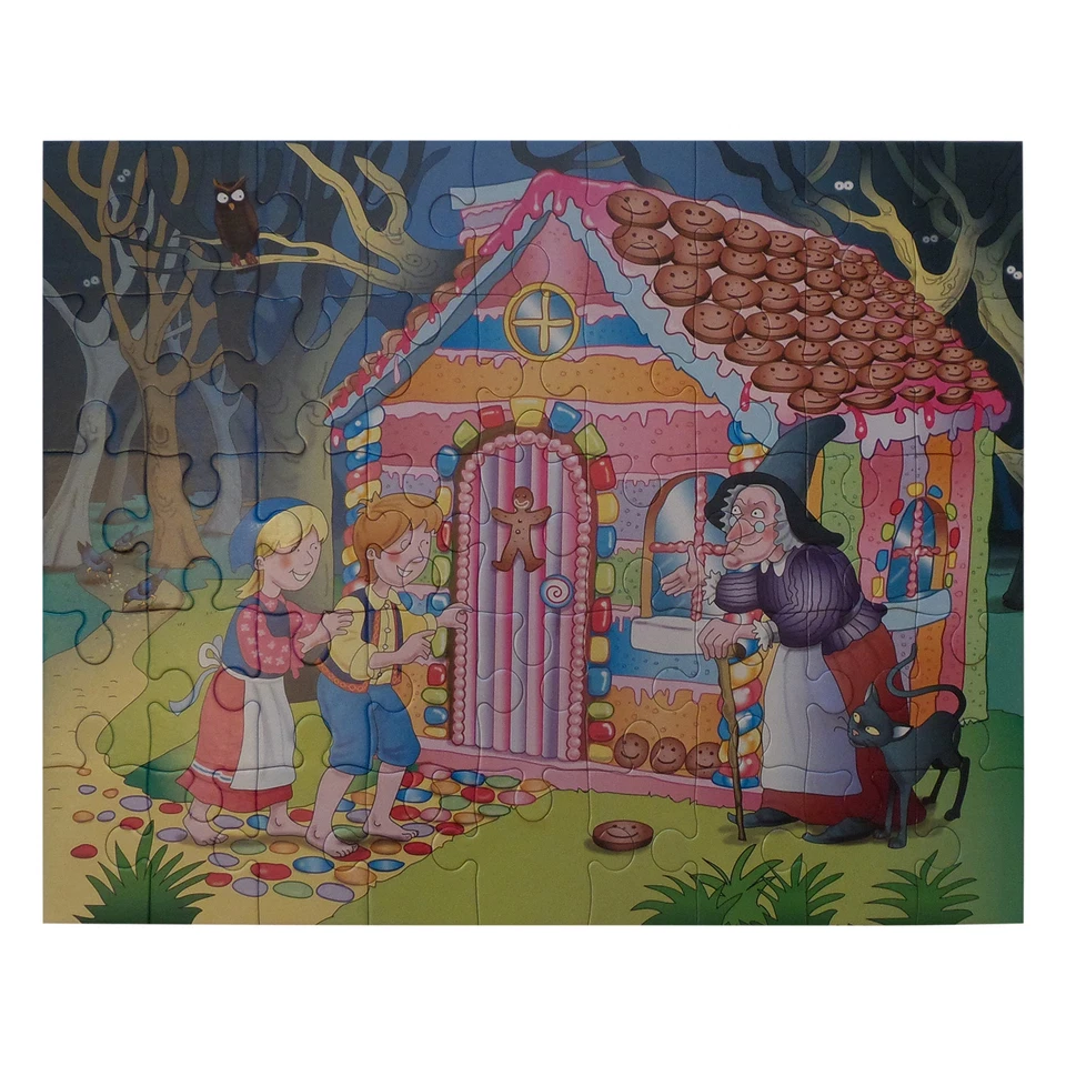 Grafix Ragazzi Puzzle 45 Pezzi IN Stivali Hansel & Gretel Famiglia Divertimento - Immagine 3 di 4