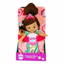 Nella the Princess Knight 40" x 50" Soft Throw 13" Plush Character Pillow Set