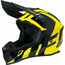 CASCO MOTO CROSS ENDURO UFO QUIVER SHEDIR NERO GIALLO TAGLIA XS