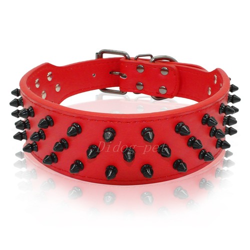 Cool Sharp Spiked Studded Big Dog Collars 2.0''wide for Large Dogs Pitbull Boxer - Picture 23 of 32