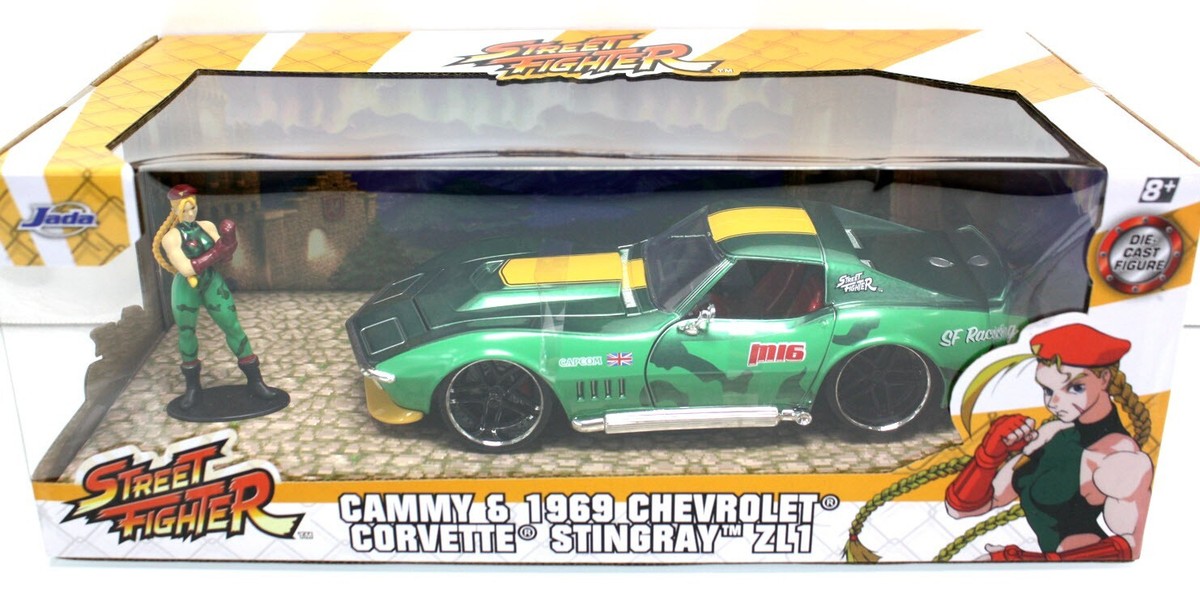 Jada STREET FIGHTER CAMMY & 1969 CORVETTE Stingray ZL1 Car - 1:24