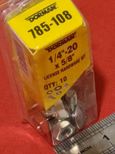 GENUINE DORMAN 785-108 LICENSE HARDWARE KIT 1/4"-20x 5/8" 10PC NIB 019495047933 - Picture 5 of 12