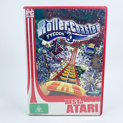 RollerCoaster Tycoon 3 PC Game Atari 2004 Retro Computer Build Simulator