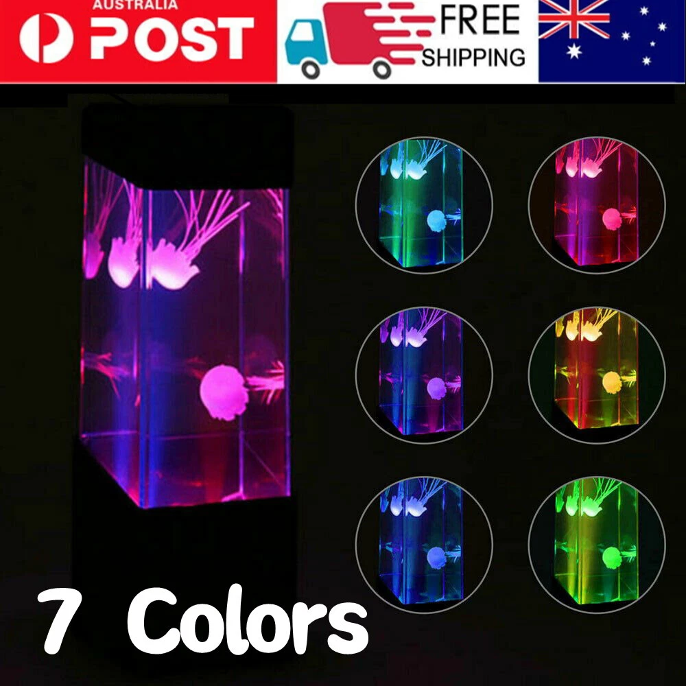Jellyfish Lava Lamp Aquarium Fish Tank LED Mood Color Changing